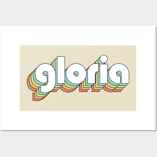 Gloria - Retro Rainbow Typography Faded Style Posters and Art